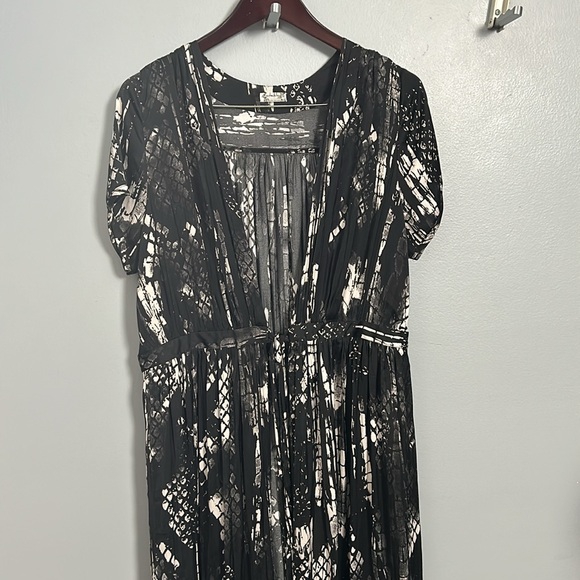 Intimately Free People So Long Robe In Black Combo Snake Print Short Sleeve sz M - Picture 5 of 16
